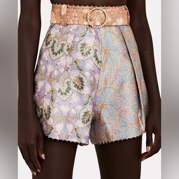 Zimmermann Kaleidoscope Belted Embellished Linen Silk Shorts NWOT - Picture 3 of 6